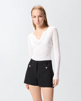 Sweater with open V-neck -  | Pinko