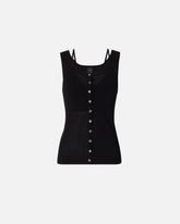 Knitted vest top with mother-of-pearl buttons -  | Pinko