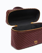Medium beauty case with shoulder strap in chevron nappa -  | Pinko
