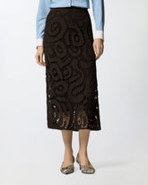 Geometric crocheted midi skirt -  | Pinko
