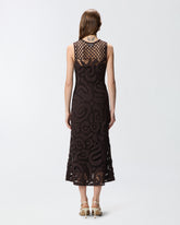 Ärmelloses Midikleid mit geometrischer Häkelverarbeitung -  | Pinko