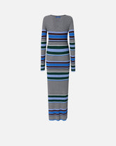 Long striped knit slim-fit dress -  | Pinko