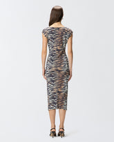 Sheath midi dress with animal print -  | Pinko