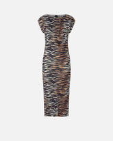 Sheath midi dress with animal print -  | Pinko