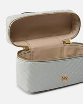 Small beauty case with shoulder strap in chevron nappa -  | Pinko
