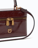 Small crossbody bag in glossy leather - Dark Red | Pinko