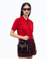 Small crossbody bag in glossy leather - Black | Pinko