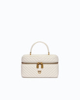 Small beauty case with shoulder strap chevron nappa -  | Pinko