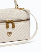 Small beauty case with shoulder strap chevron nappa -  | Pinko