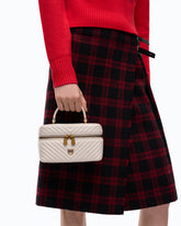 Small beauty case with shoulder strap chevron nappa -  | Pinko