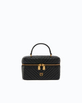 Small beauty case with shoulder strap chevron nappa -  | Pinko
