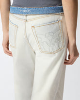 Jeans with contrasting fold-down waist -  | Pinko