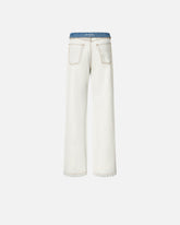 Jeans with contrasting fold-down waist -  | Pinko