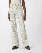 Wide-leg trousers with Cottage Flower print -  | Pinko