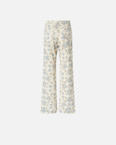 Wide-leg trousers with Cottage Flower print -  | Pinko