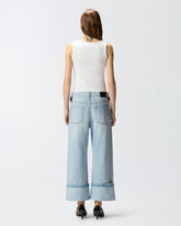 Cropped jeans with leather belt -  | Pinko