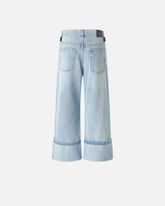 Cropped jeans with leather belt -  | Pinko