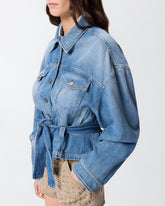 Denim jacket with belt -  | Pinko