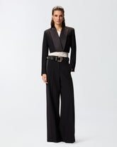 Cropped jacket with satin details -  | Pinko