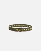 Leather belt with eyelets, 4cm -  | Pinko