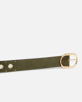 Leather belt with eyelets, 4cm -  | Pinko