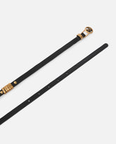 Double-wrap leather belt with studs and branded rings, 1 cm -  | Pinko