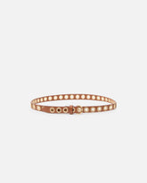 Leather belt with jewel eyelets, 2cm -  | Pinko