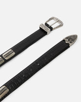 Texan belt in crocodile-print leather, 3 cm -  | Pinko