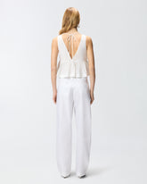 Crop top with ruffle and ties -  | Pinko
