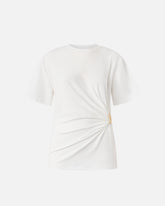 T-shirt with draping and gold detail -  | Pinko