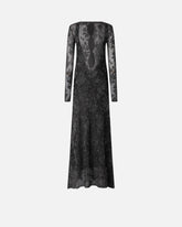 Long dress with mesh and floral lace -  | Pinko