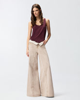 Brown jeans with lace at the waist -  | Pinko
