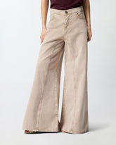 Brown jeans with lace at the waist -  | Pinko