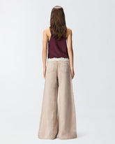 Brown jeans with lace at the waist -  | Pinko