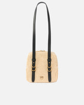 Raffia and leather shoulder bag -  | Pinko