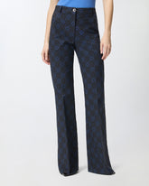 Trousers with a geometric and floral motif -  | Pinko