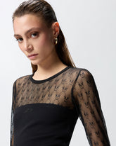 Jersey sweater with Love Birds logo lace -  | Pinko