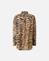 Oversize-Bluse aus Baumwoll-Seide-Voile mit Animal-Print -  | Pinko