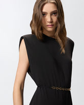 Sleeveless long dress with chain -  | Pinko