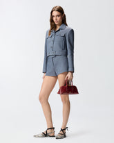 Cropped jacket with topstitching -  | Pinko