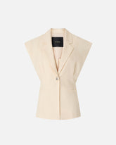 Sleeveless rustic-effect jacket -  | Pinko