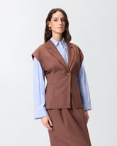 Sleeveless rustic-effect jacket -  | Pinko