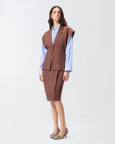 Sleeveless rustic-effect jacket -  | Pinko