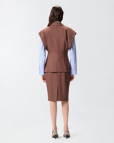 Sleeveless rustic-effect jacket -  | Pinko