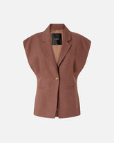 Sleeveless rustic-effect jacket -  | Pinko