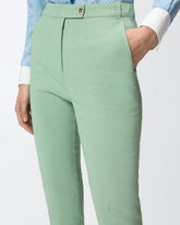 Trousers in linen blend with pressed pleat -  | Pinko