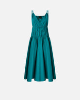 Sleeveless midi dress with pleats and gathering -  | Pinko