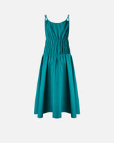 Sleeveless midi dress with pleats and gathering -  | Pinko