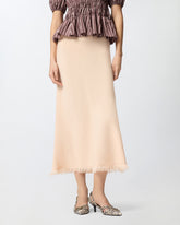 Midi skirt in linen blend with belt -  | Pinko
