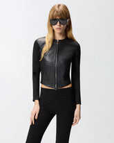Leather bustier jacket with zip -  | Pinko